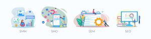SEO, SMO, SEM e SMM
